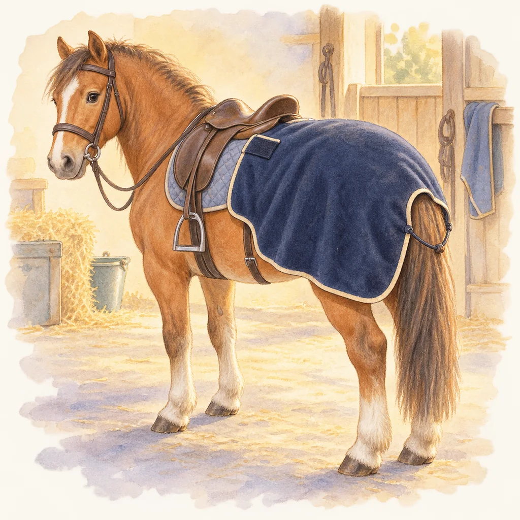 Couvre-reins, illustration à l'aquarelle
