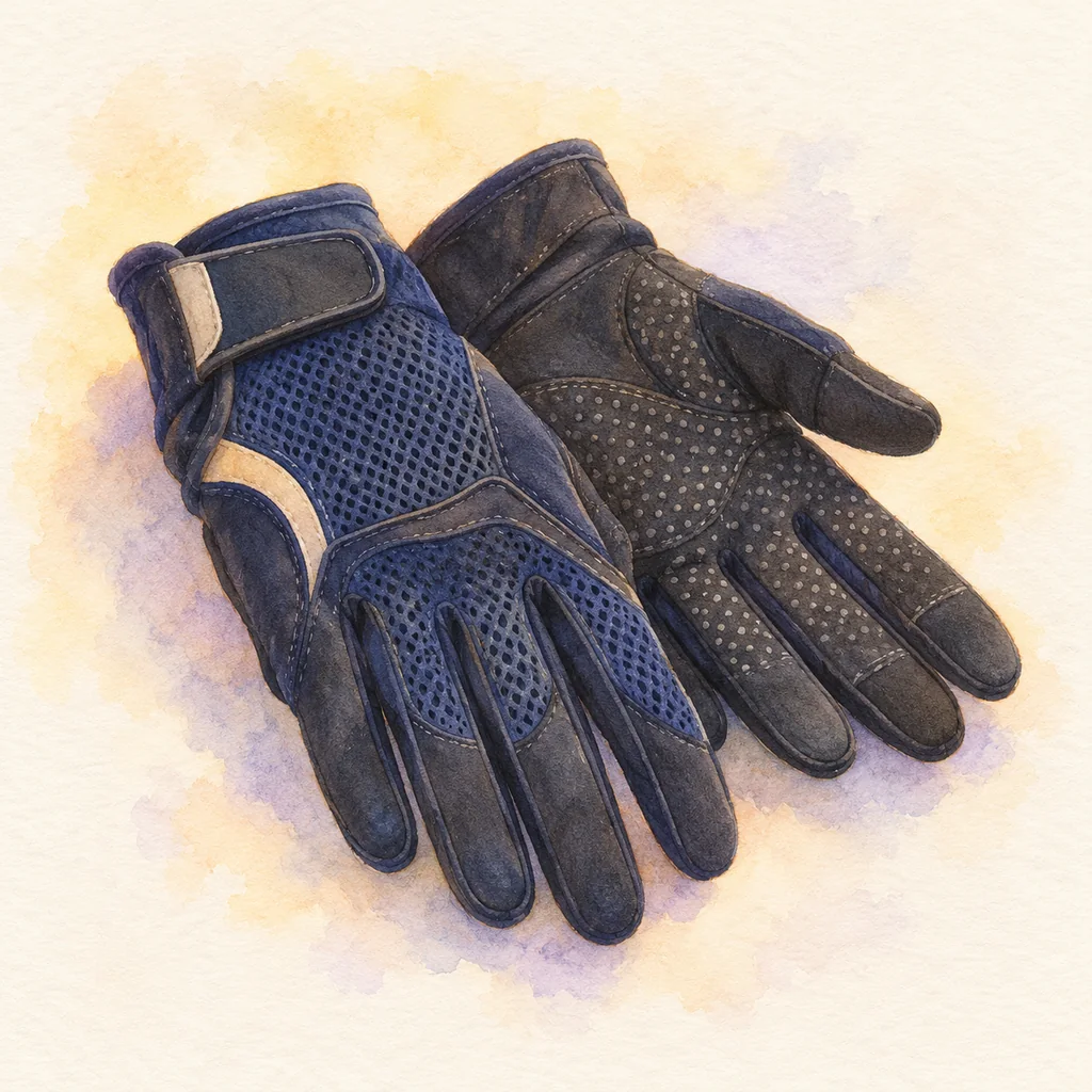 Gants d’équitation, illustration à l'aquarelle