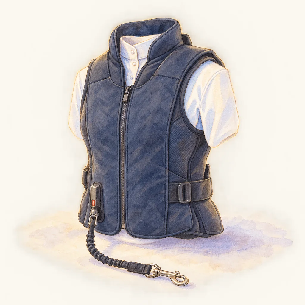 Gilet airbag, illustration à l'aquarelle