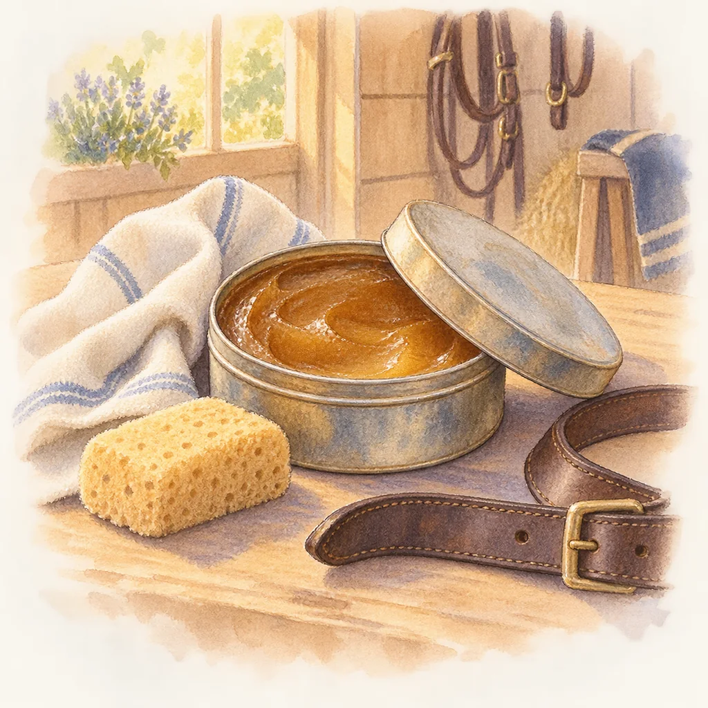 Graisse à cuir, illustration à l'aquarelle