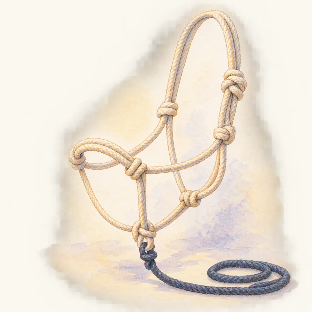 Licol éthologique, illustration à l'aquarelle