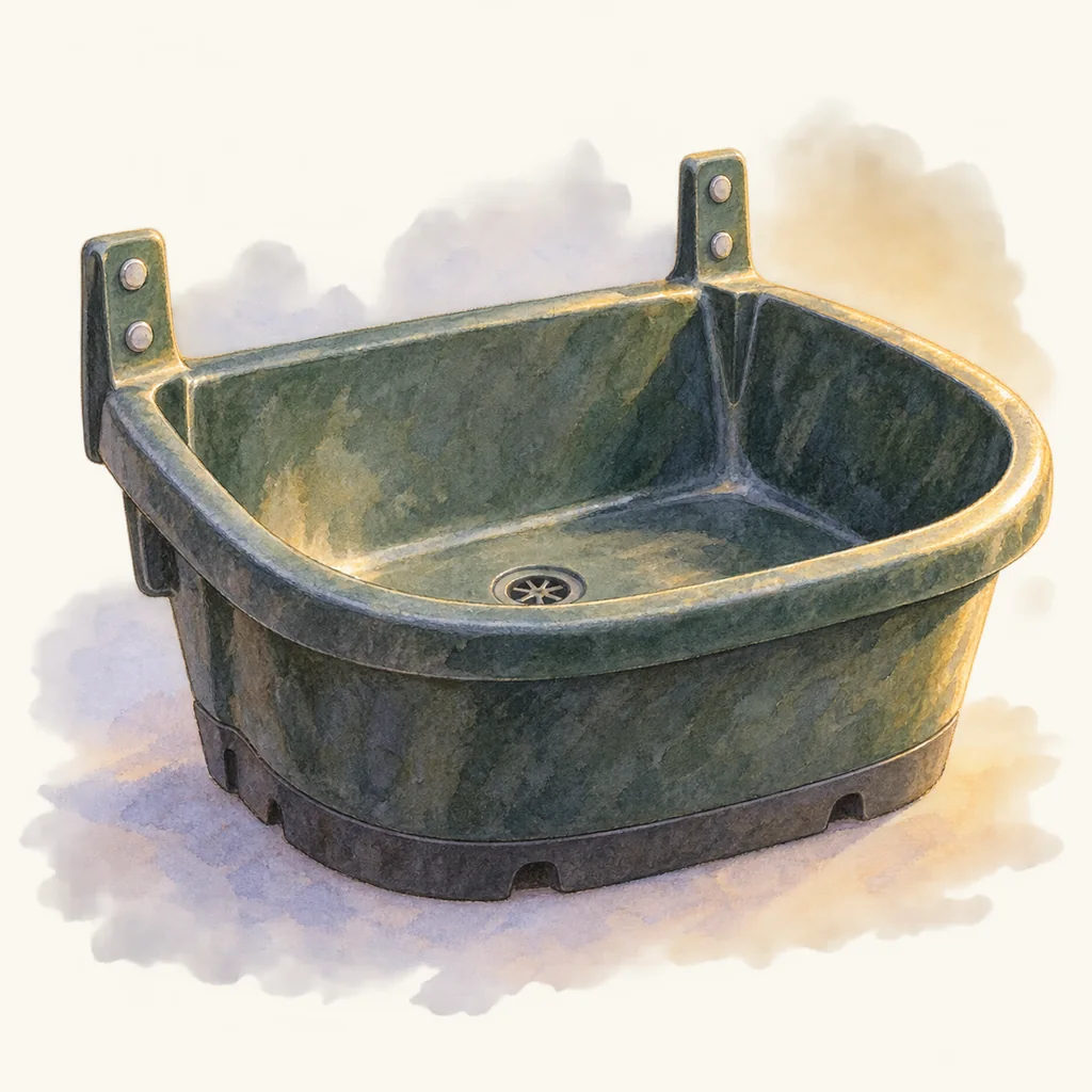 Mangeoire, illustration à l'aquarelle