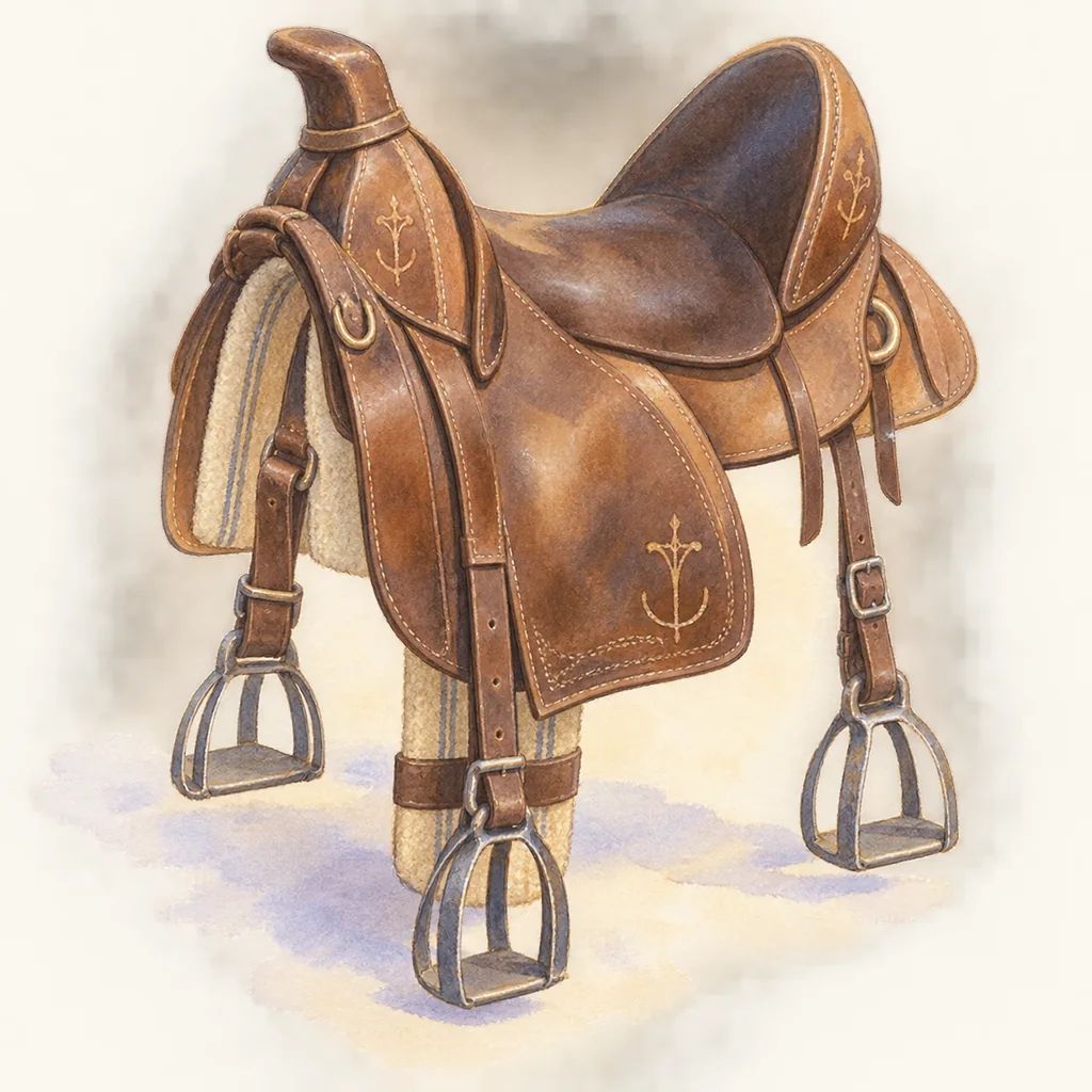 Selle camarguaise, illustration à l'aquarelle
