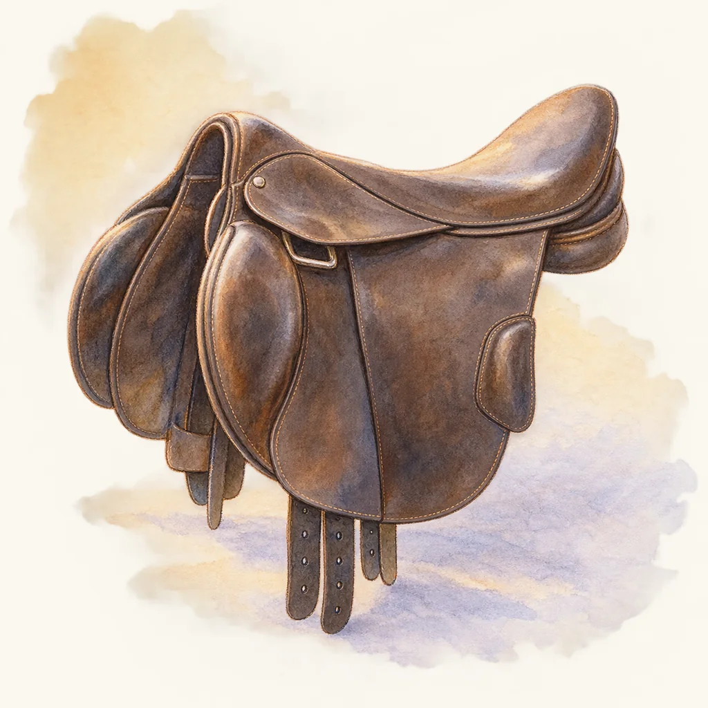 Selle d’obstacle, illustration à l'aquarelle