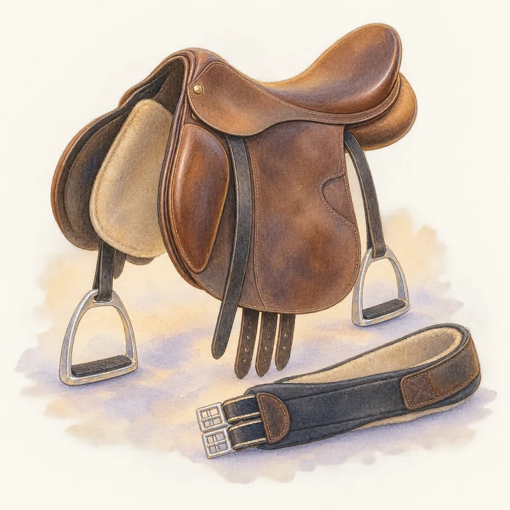 Selle mixte, illustration à l'aquarelle