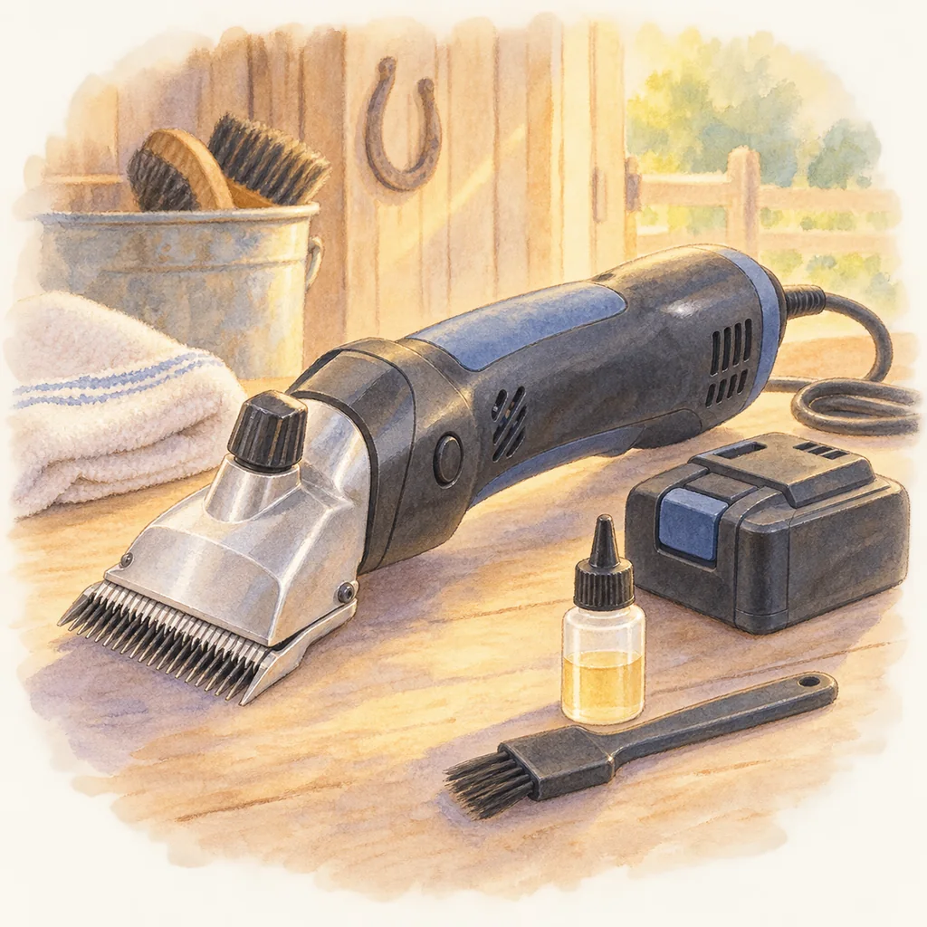 Tondeuse, illustration à l'aquarelle