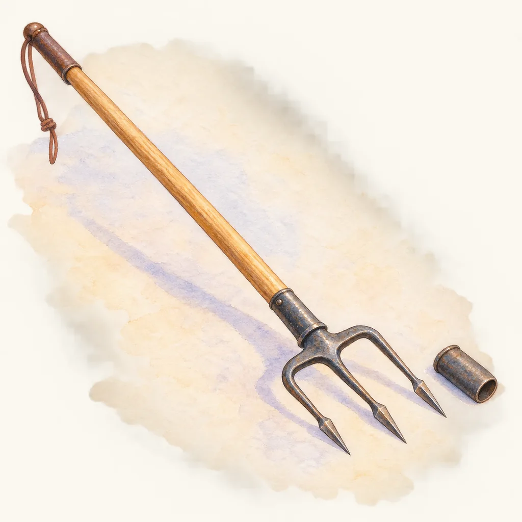 Trident de gardian, illustration à l'aquarelle