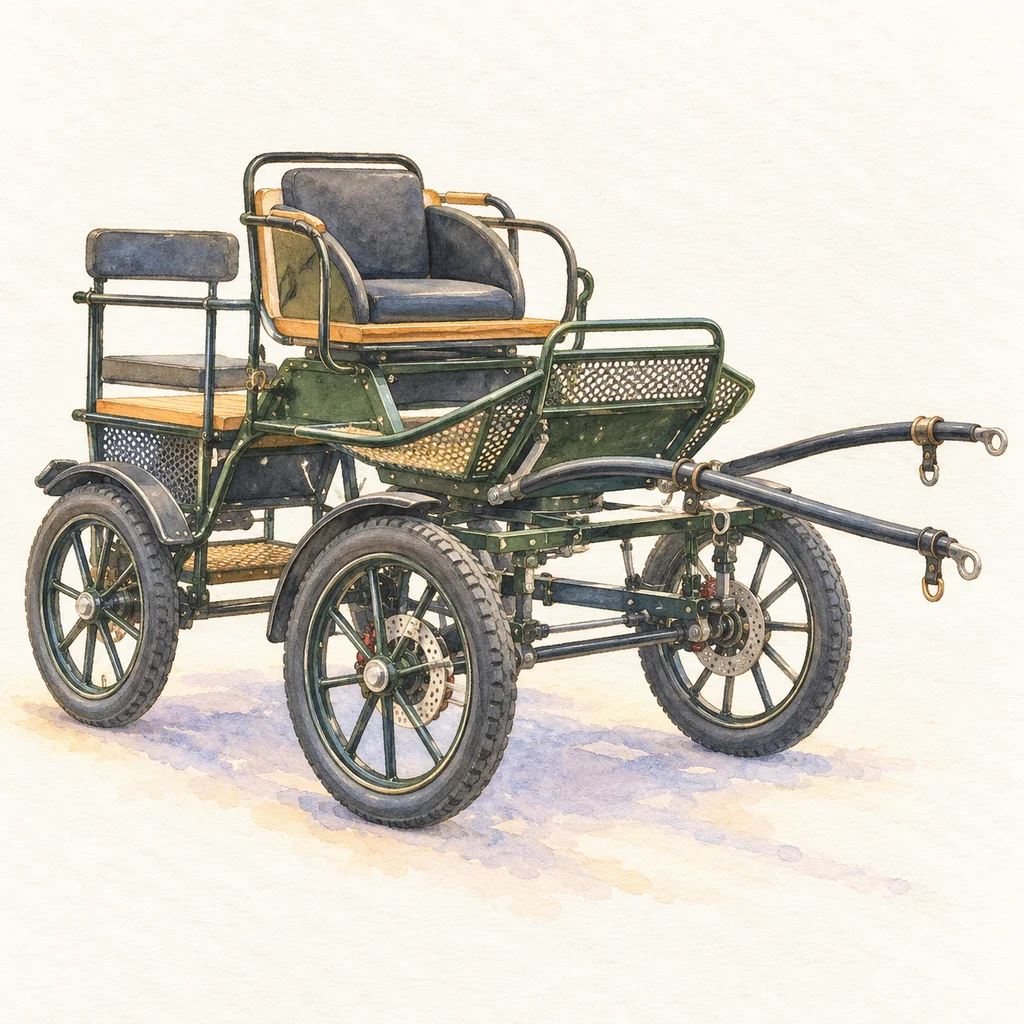 Voiture d’attelage, illustration à l'aquarelle