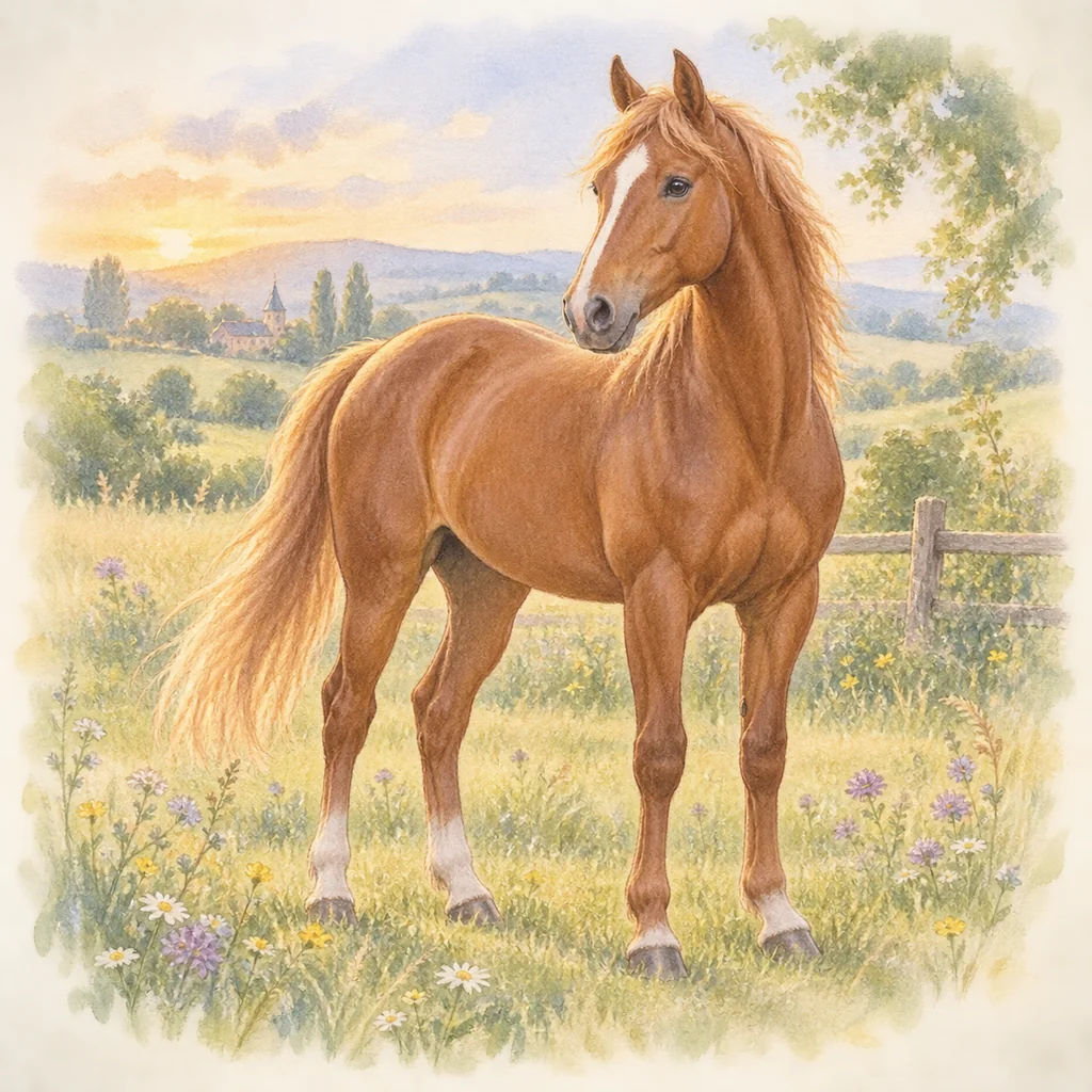 Anglo-normand, illustration à l'aquarelle