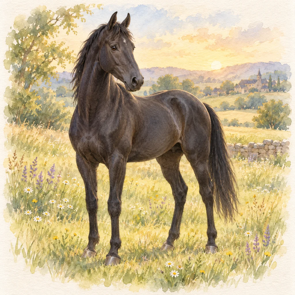 AQPS (autre que pur-sang), illustration à l'aquarelle