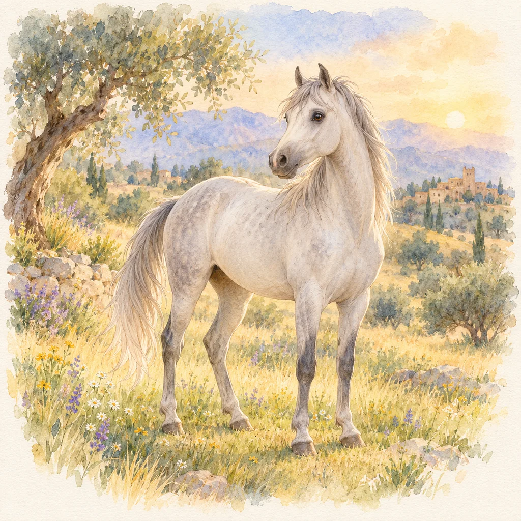 Arabe-Barbe, illustration à l'aquarelle