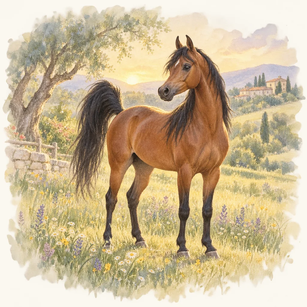 Arabe polonais, illustration à l'aquarelle