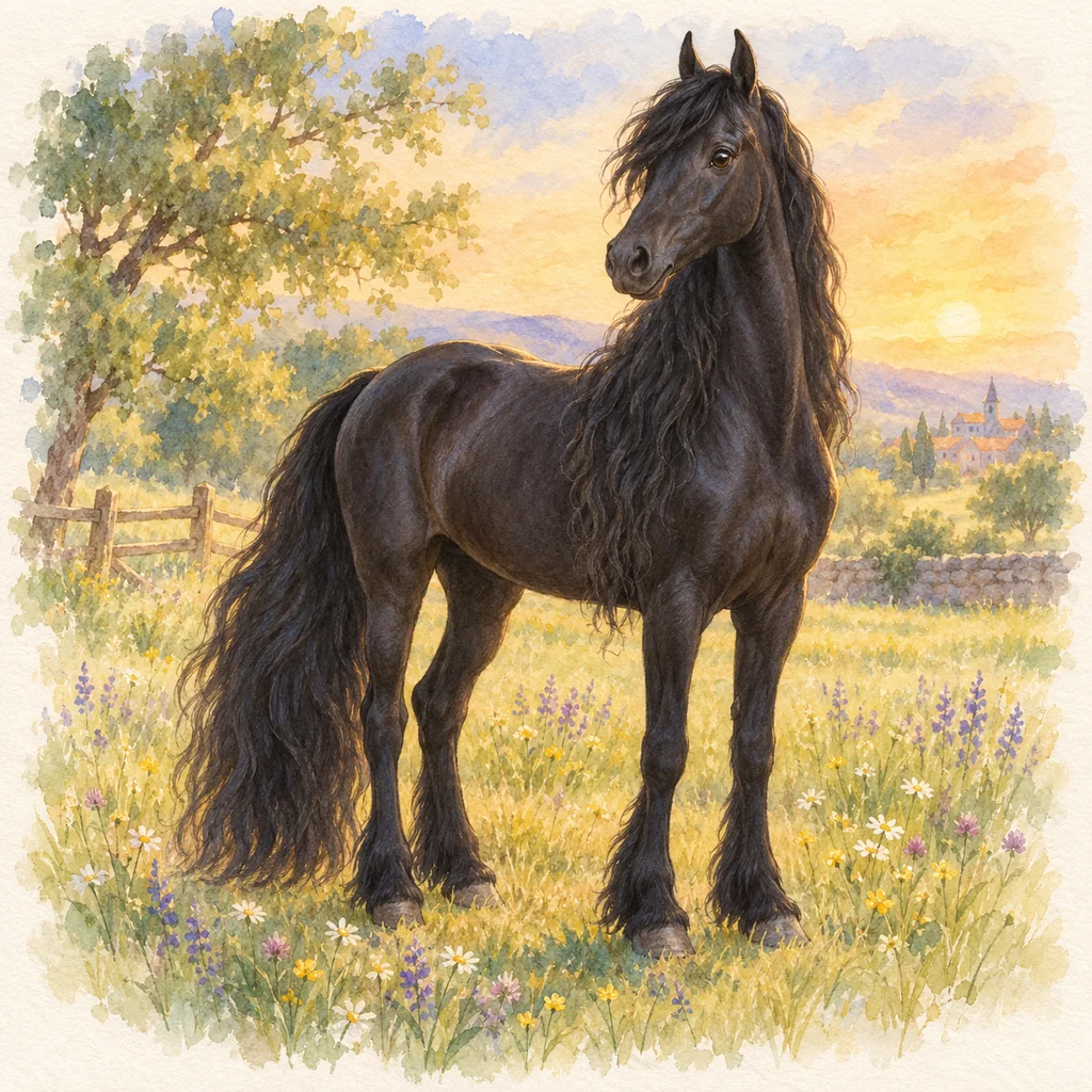 Arabo-frison, illustration à l'aquarelle