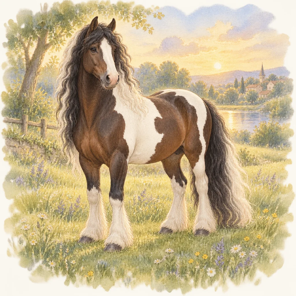 Barock Pinto, illustration à l'aquarelle