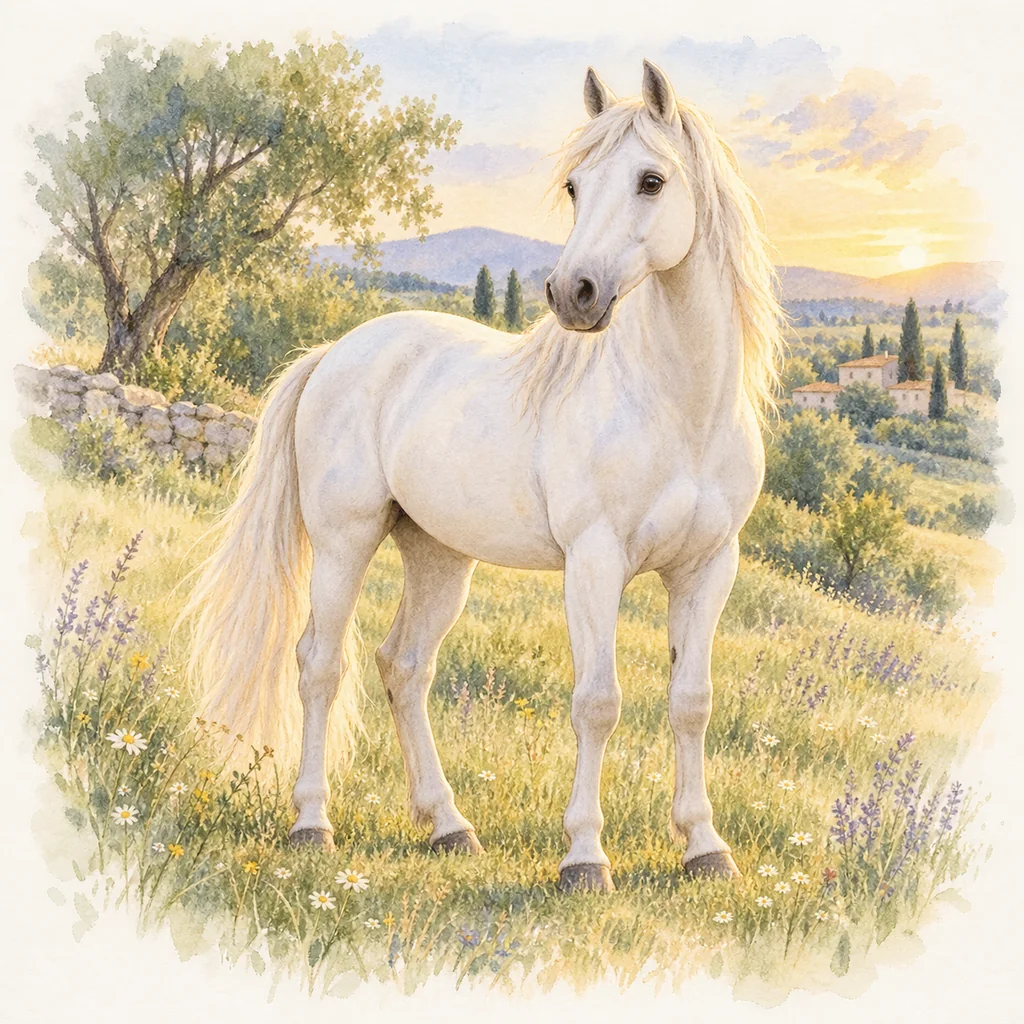 Camarillo white, illustration à l'aquarelle