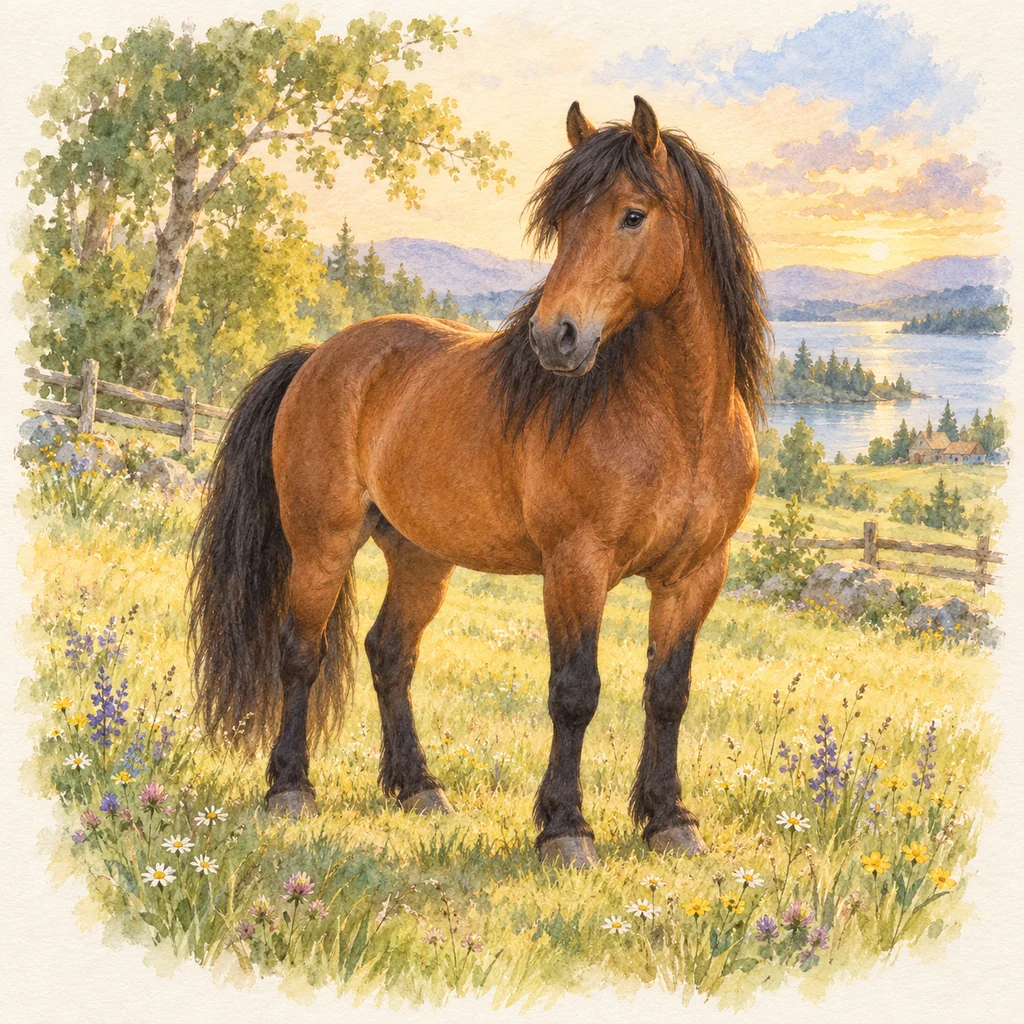 Canadien, illustration à l'aquarelle