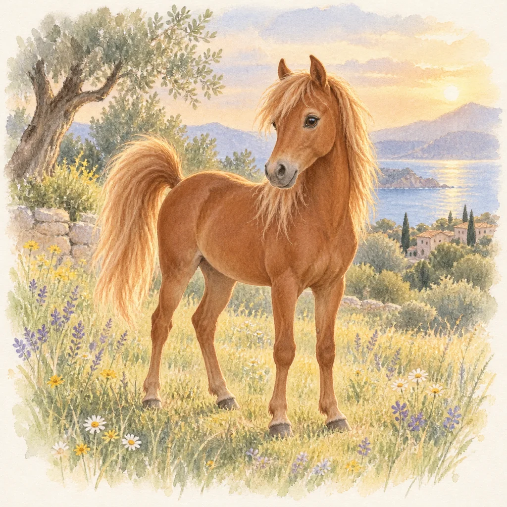 Caspien, illustration à l'aquarelle