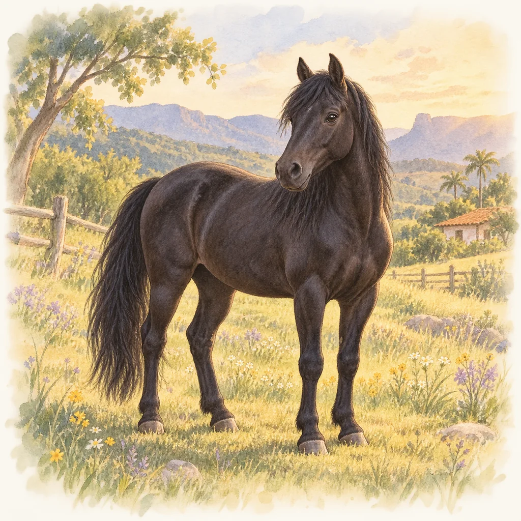 Criollo vénézuélien, illustration à l'aquarelle