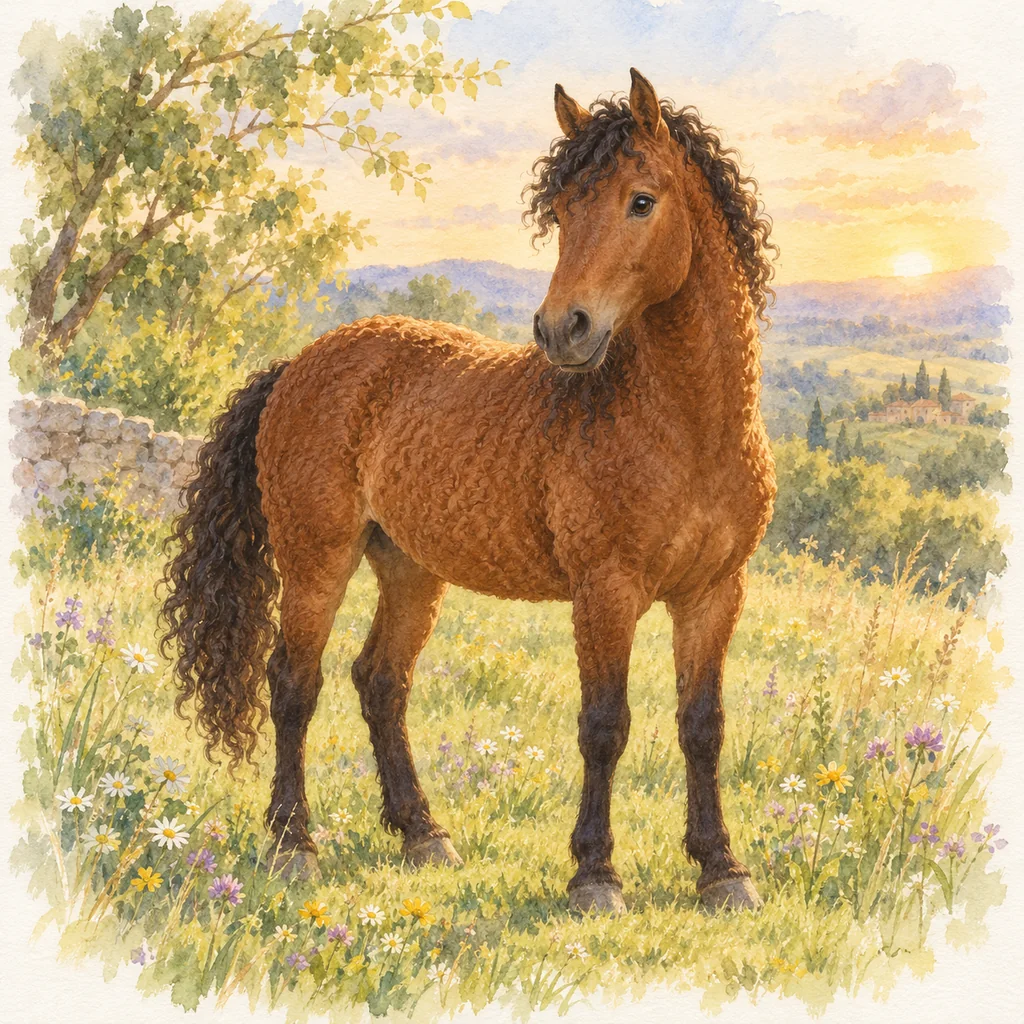 Curly, illustration à l'aquarelle