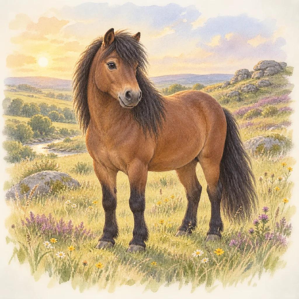 Dartmoor, illustration à l'aquarelle