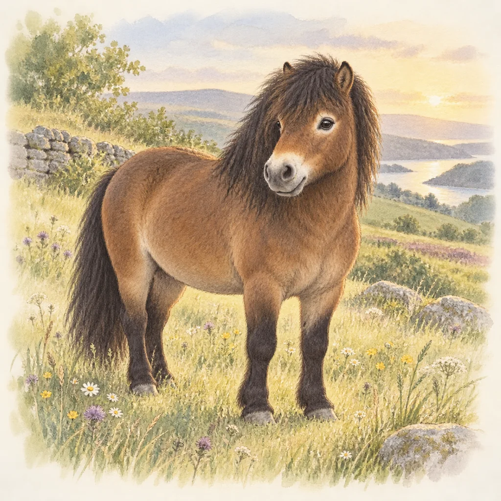 Exmoor, illustration à l'aquarelle