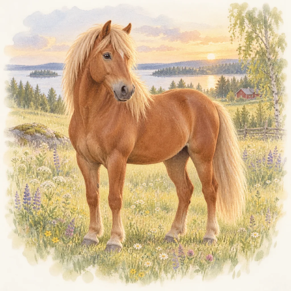 Finlandais, illustration à l'aquarelle