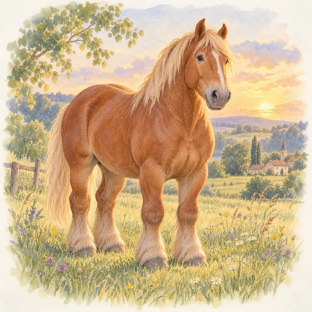 Flamand, illustration à l'aquarelle
