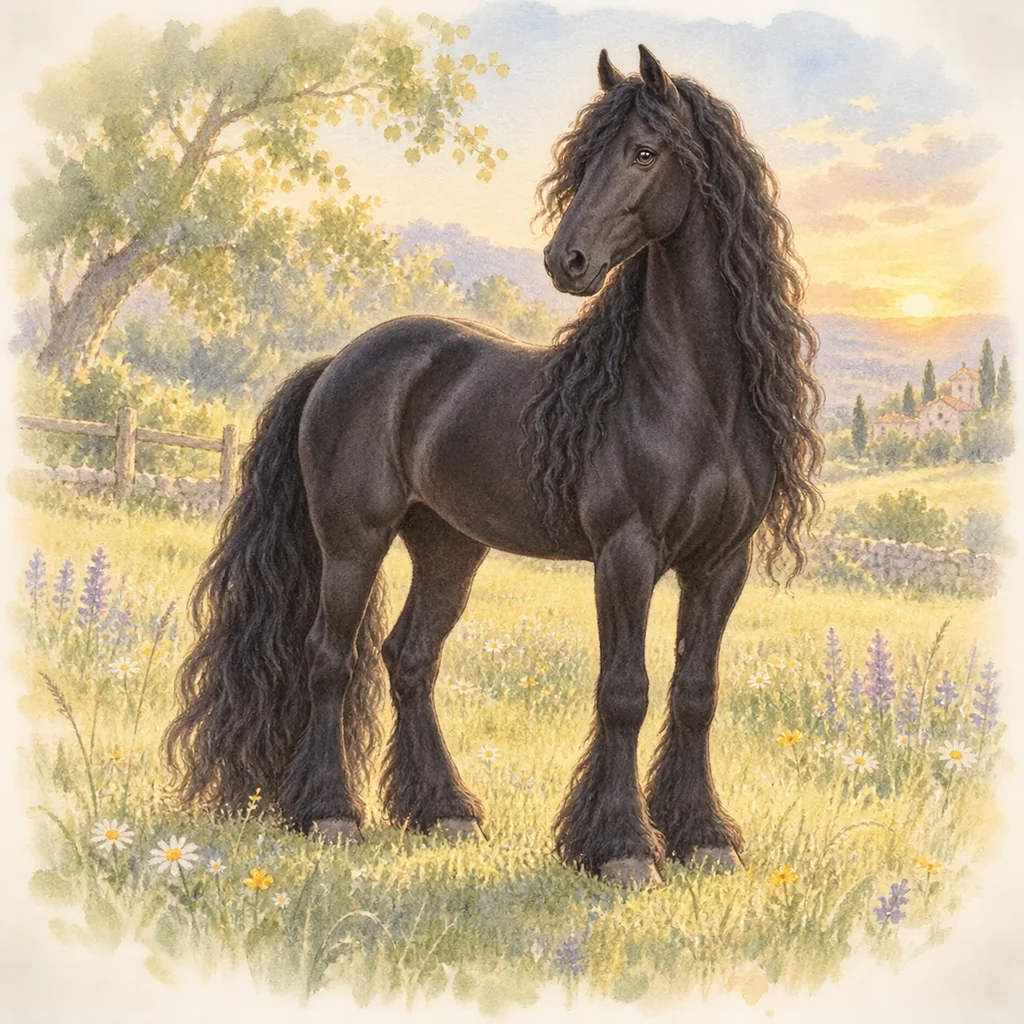 Frison, illustration à l'aquarelle