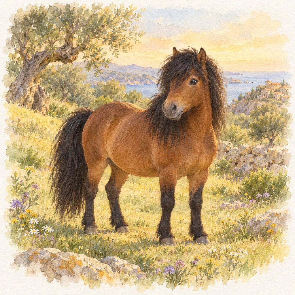 Giara, illustration à l'aquarelle