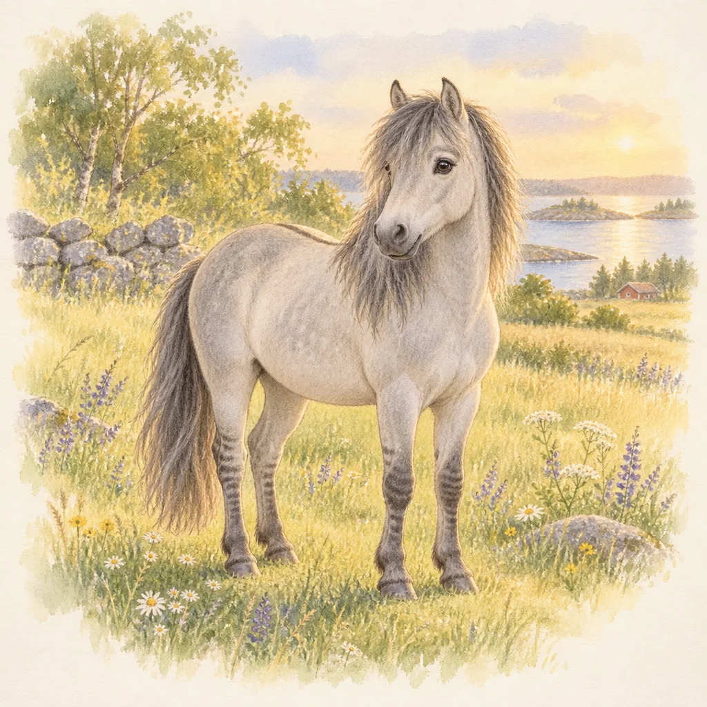 Gotland, illustration à l'aquarelle