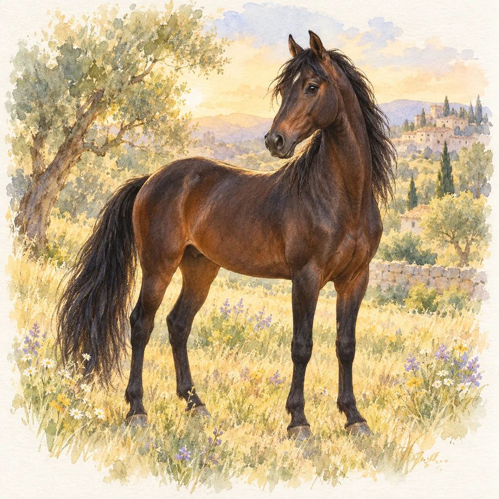 Hispano-arabe, illustration à l'aquarelle