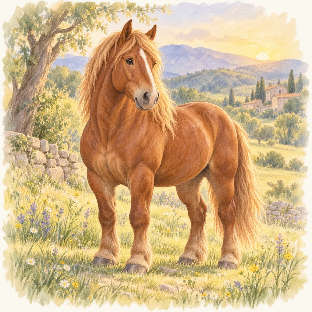 Hispano-Bretón, illustration à l'aquarelle