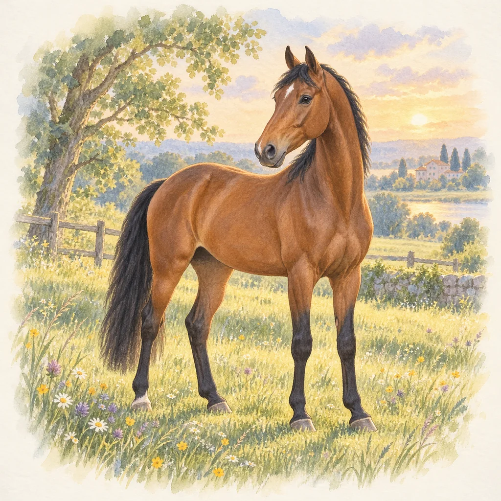 Holsteiner, illustration à l'aquarelle