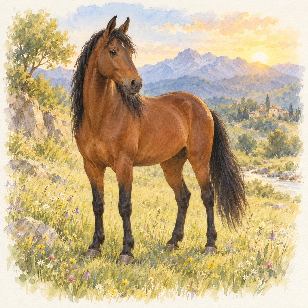 Kabardin, illustration à l'aquarelle