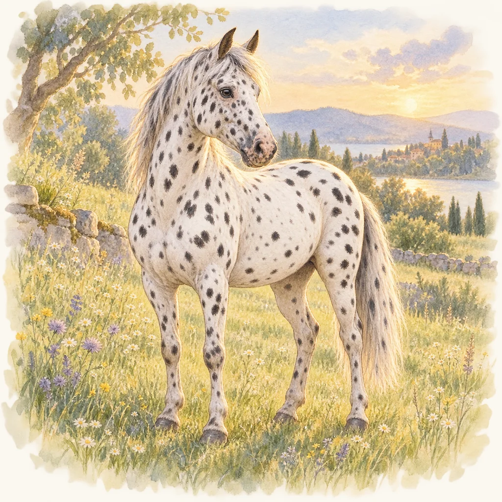 Knabstrup, illustration à l'aquarelle