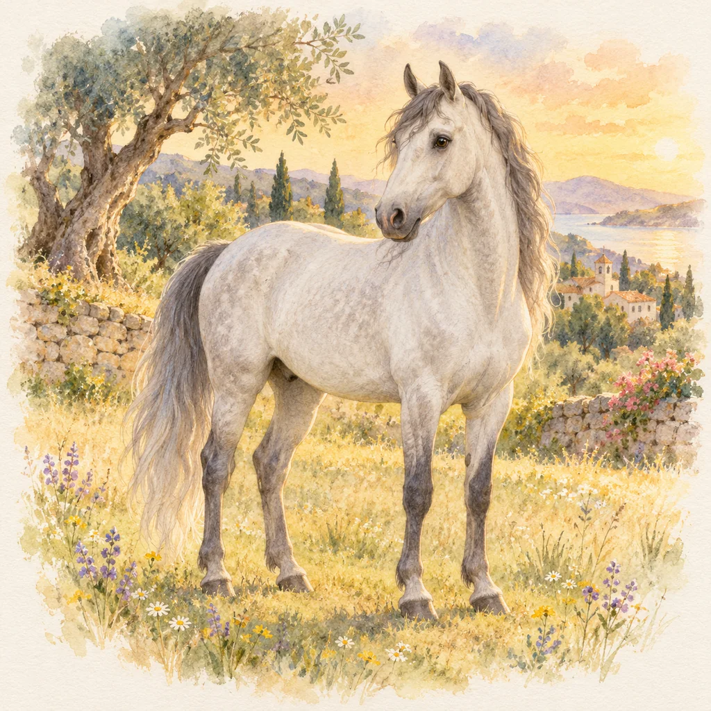 Lusitanien, illustration à l'aquarelle