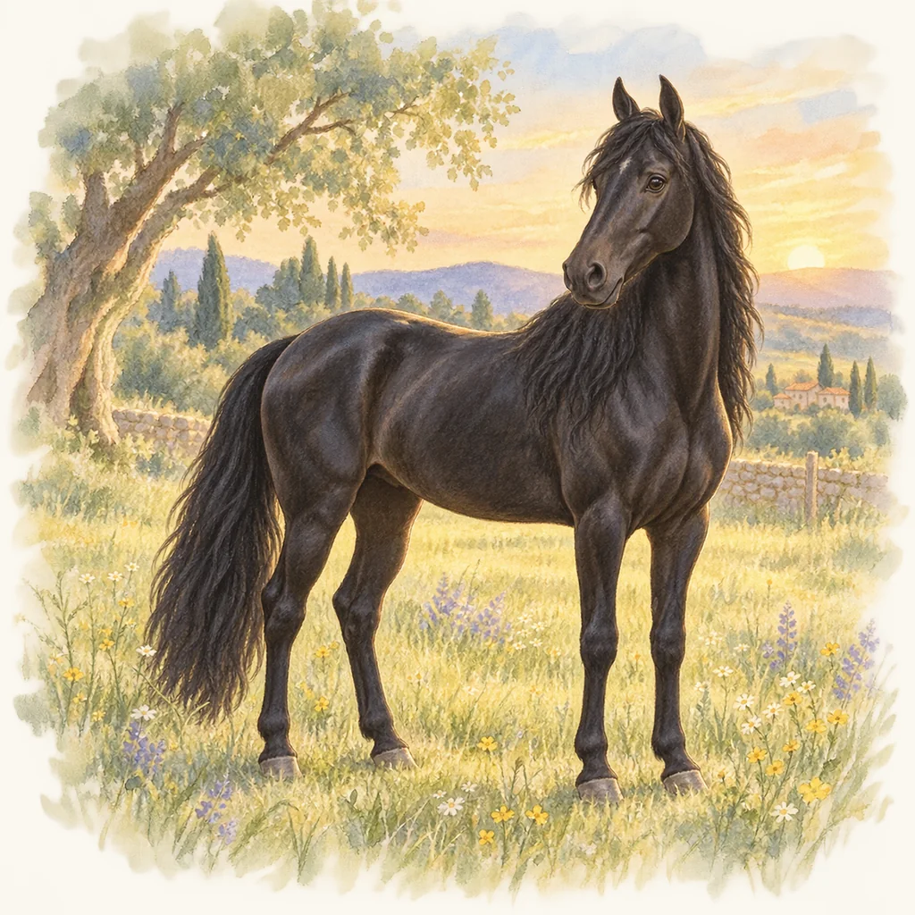 Mangalarga marchador, illustration à l'aquarelle