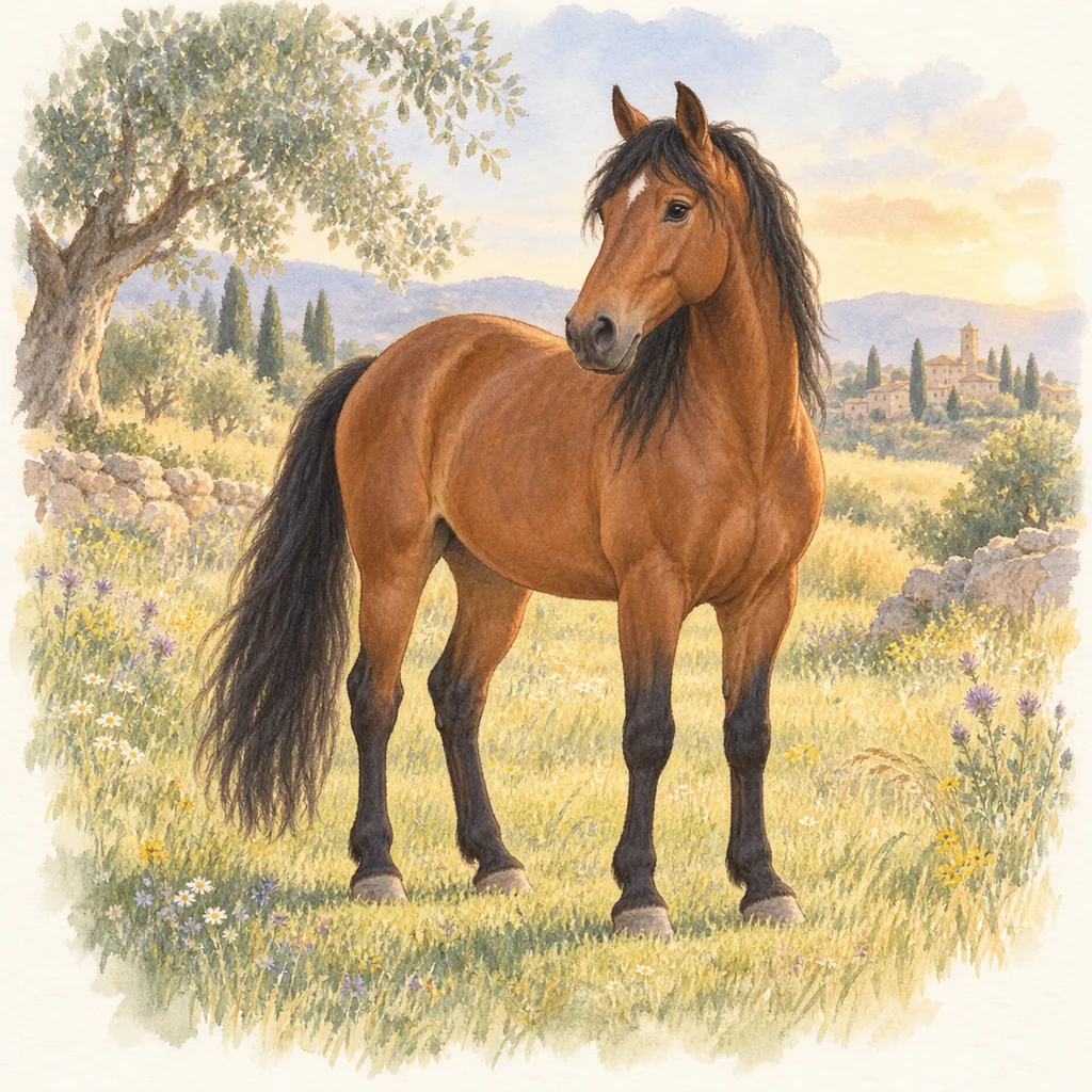 Maremmien, illustration à l'aquarelle