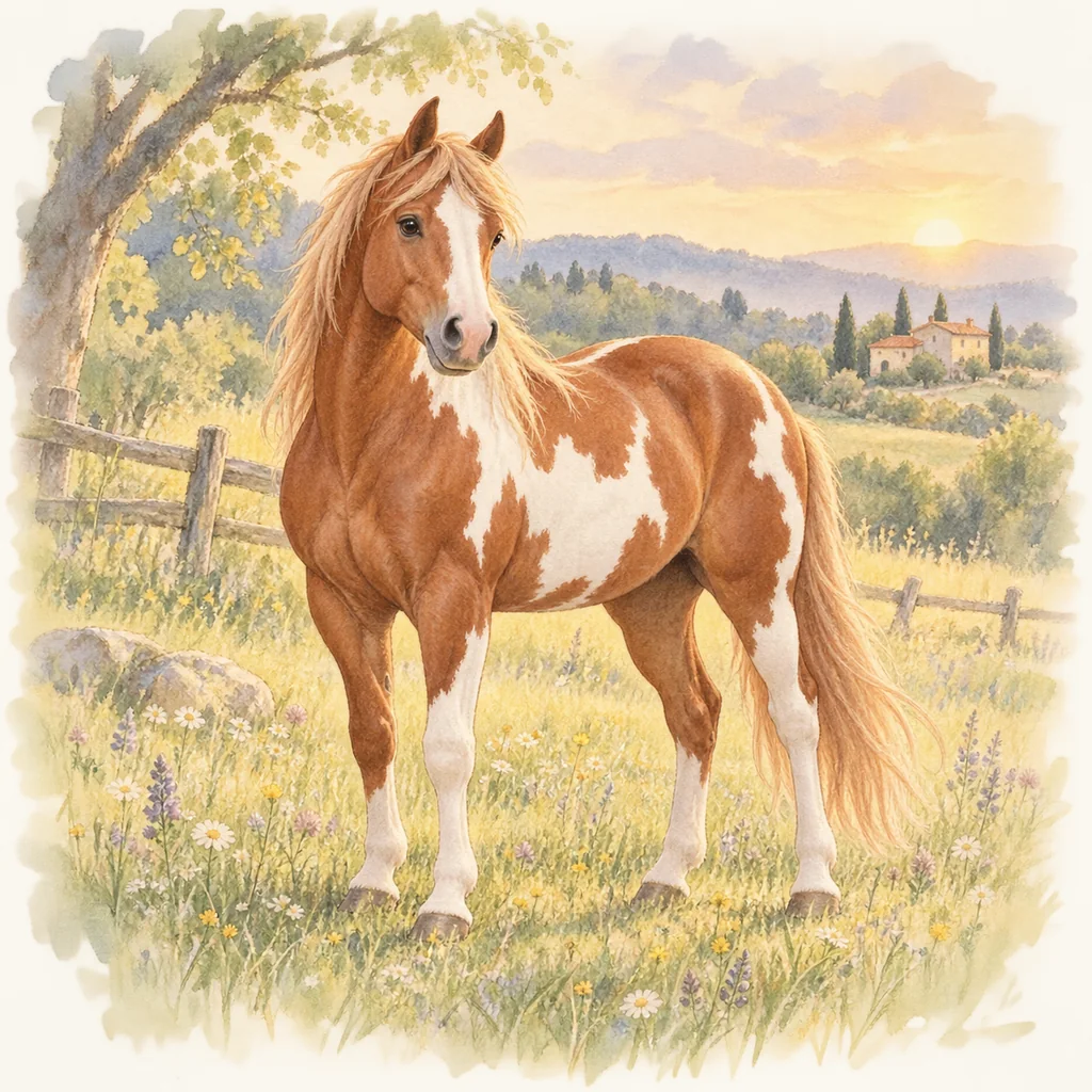 Paint Horse, illustration à l'aquarelle