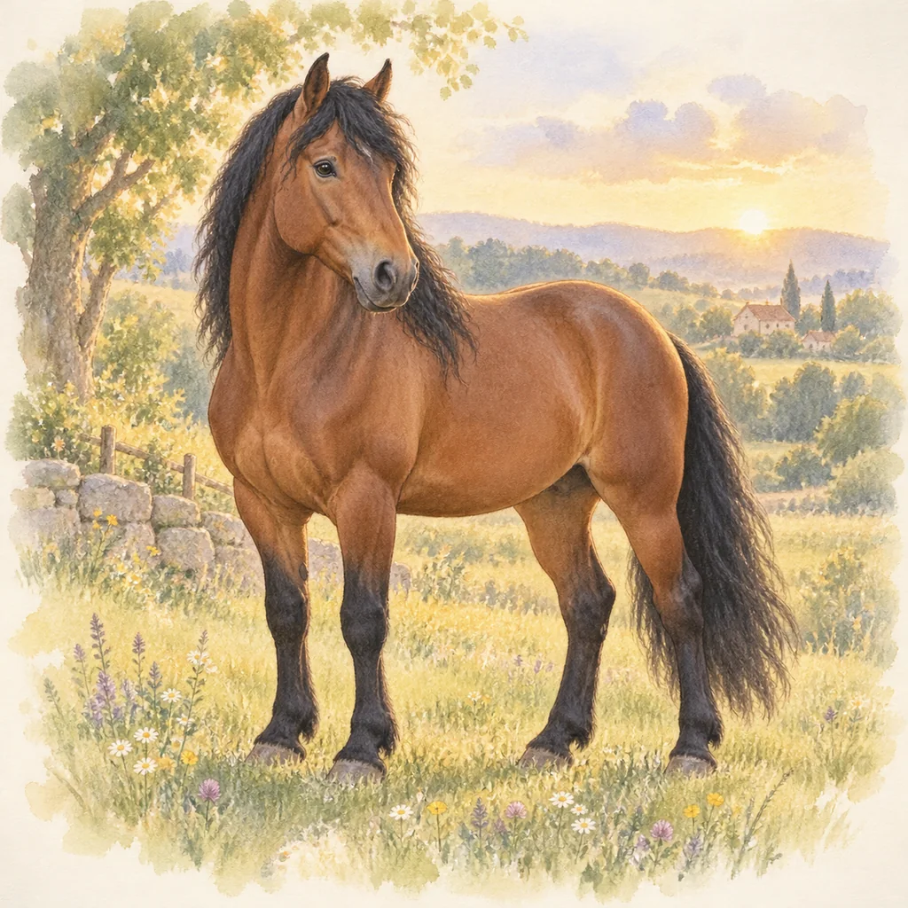 Silésien, illustration à l'aquarelle