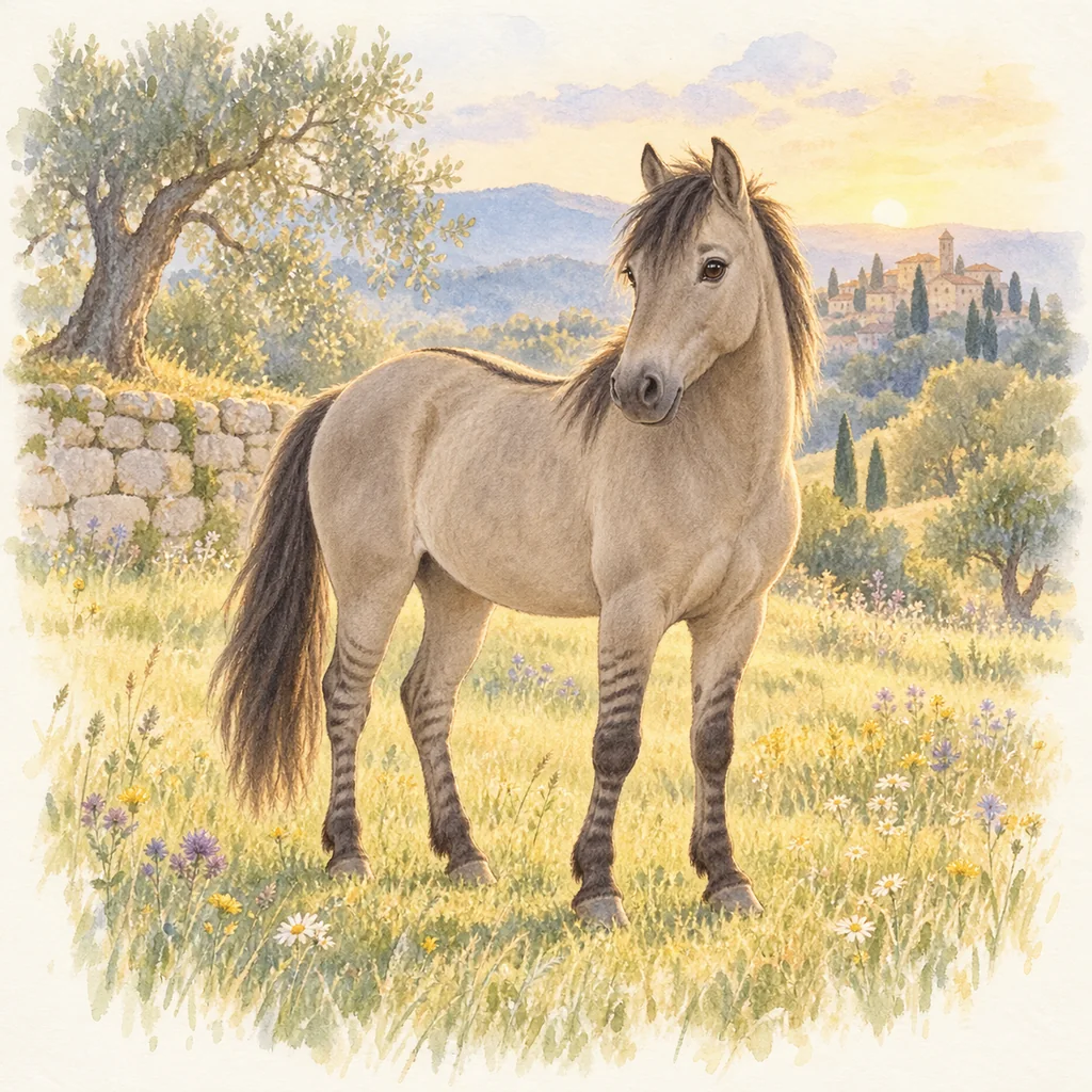 Sorraia, illustration à l'aquarelle