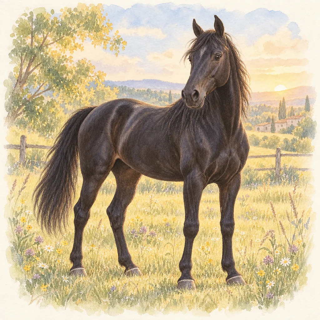 Standardbred, illustration à l'aquarelle