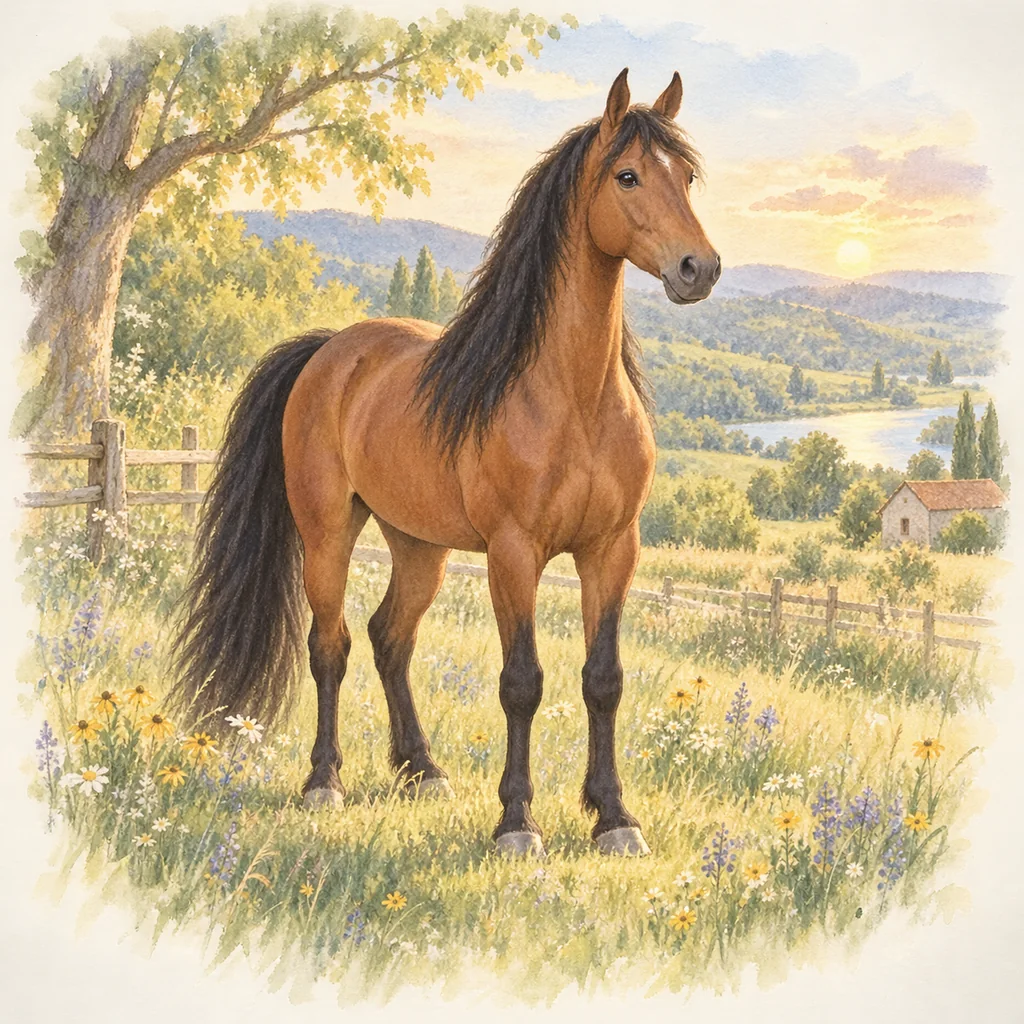 Tennessee Walker, illustration à l'aquarelle